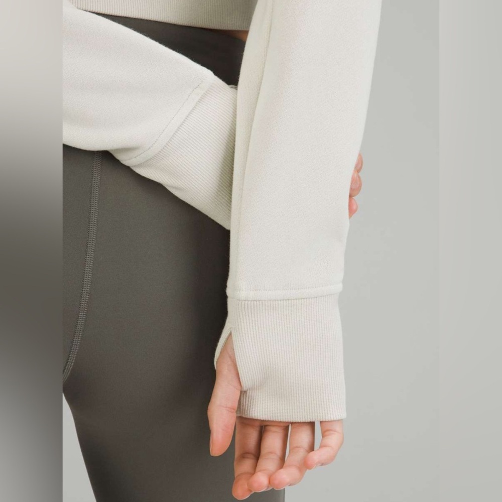 NWOT Lululemon Scuba Full-Zip Cropped Hoodie Bone - Picture 3 of 8